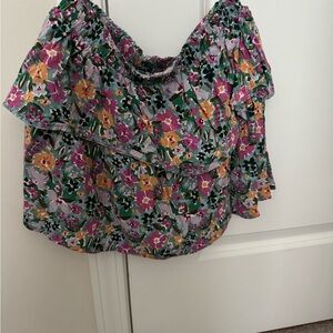 Shop The Mint Girls Floral ruffle skirt with built in shorties